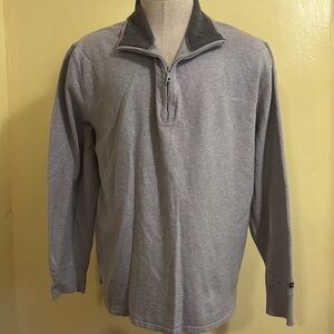 Men’s Gray NorthFace 1/4 Zip up sweater cotton wool nylon sz XL